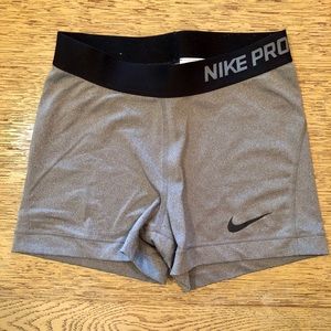 Grey/Black Nike Pro Shorts